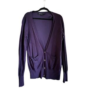 French Connection Purple Cardigan Sweater Womens Long‎ Sleeve Pockets